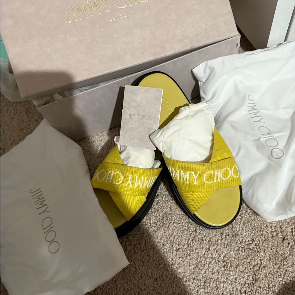 Jimmy Choo Yellow Slides